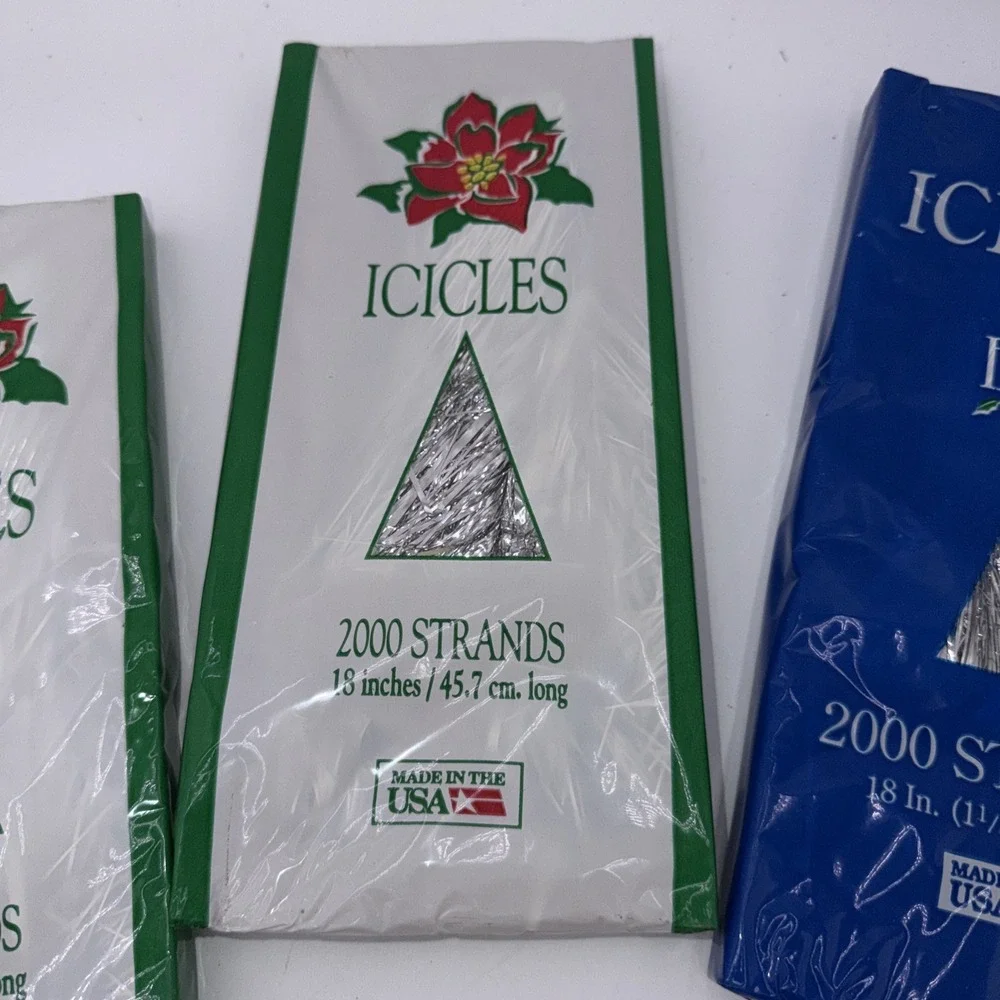 5 Packs Vintage Icicles 2000 Strand Christmas HOLIDAY TIME‎ USA, 1 Pack Ribbon